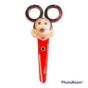 Vintage 1970s Walt Disney Mickey Mouse Scissors Children Safety Red - Picture 1 of 7