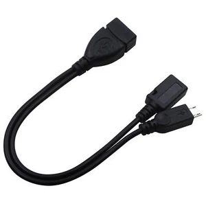 New Micro USB Male To USB Female Host OTG Cable + Micro USB Adapter Y Splitter - Picture 1 of 3