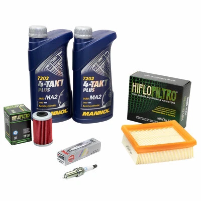 NO-NAME Wartungspaket für KTM RC 125 200 390 2014-20 Öl 2L+Luftfilter+Ölfilter+Zündkerze
