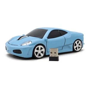 Wireless Sports Car Mouse 2.4GHz Optical Mice 1600DPI with Headlight Blue - Picture 1 of 4