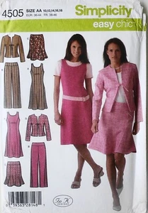 Simplicity 4505 Misses Jumper Pans Skirt Jacket Sewing Pattern Sz 10-18 - Picture 1 of 1