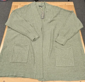 Natural Reflections Recycled Oversized Cardigan Sweater Women's XL Deep Lichen - Picture 1 of 3
