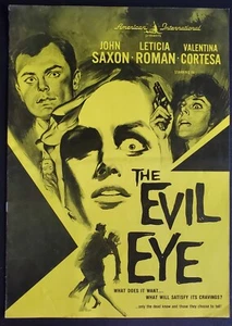 LIBRO DE PRENSA ORIGINAL EVIL EYE 1963 SIN RECORTES 10,5X15 JOHN SAXON LETICIA ROMAN - Imagen 1 de 2