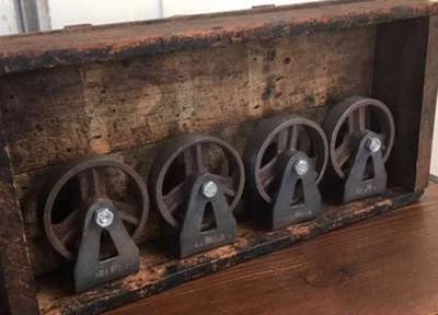 4x Cast Wheels Furniture Castors Metal Vintage Industrial Style Cast Iron Furniture Wheels - Image 1 of 2