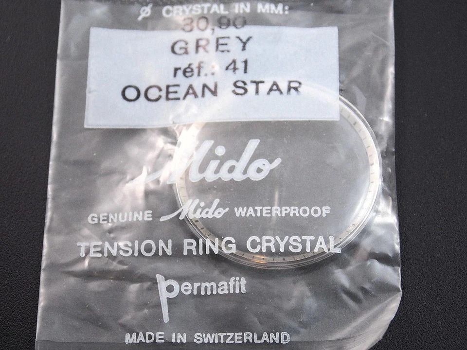 Reloj Ocean Star #41 Gris Tensn Rng Cristal Mido Wtrprf De Colección 30.90mm Permafit Foto 1 de 1