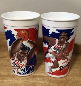 2 Dream Team II USA Basketball McDonalds Cups 1994: Joe Dumars Larry Johnson - Picture 1 of 7