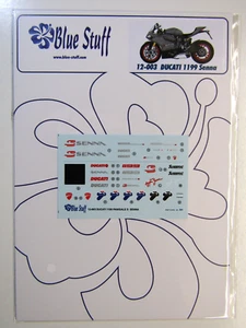 Blue Stuff Decal Sheet 1:12 Scale Ducati 1199 Panigale S Senna suit Tamiya Kit - Picture 1 of 11