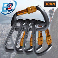 30KN Aluminum Locking Carabiner Clip D-Ring Screwgate Hook for Outdoor Climbing