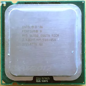 Intel Pentium D 945 3.4 GHz LGA 775 CPU SL9QQ 4M/800 Presler Processore Dual Core - Foto 1 di 1