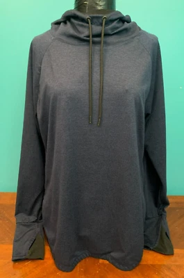 Sudadera con capucha de yoga Serene Tangerine para mujer cuello capucha - talla mediana, azul, suave elástica Foto 1 de 4