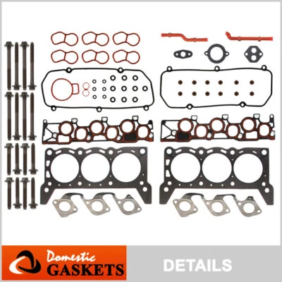 Juego de juntas de culata OHV para Ford Windstar 1996 3,8 L pernos VIN 4 4 mm junta de admisión Foto 1 de 4