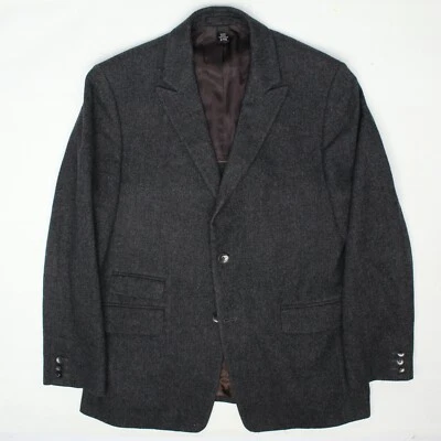 Abrigo deportivo Club Monaco para hombre 42R gris carbón mezcla de lana tweed pico solapa chaqueta Foto 1 de 4