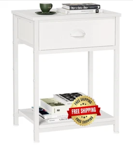 Mesitas De Noche Mesa Blanca Buro Blanco De Madera Cama Cuarto Dormitorio NEW US - Picture 1 of 8