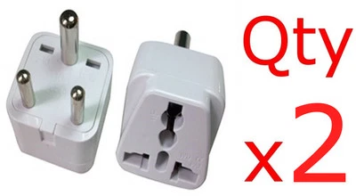 2PK Adaptador Americano Europeo a Indio Enchufe Cargador Convertidor EE. UU. a India Foto 1 de 3