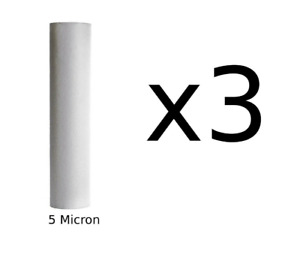 3 x New 5 micron sediment cartridge Reverse Osmosis Pre Water Filter