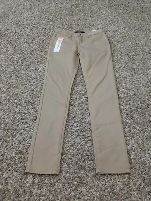 New Wax Jean Womens Juniors Jeans 5 Beige Skinny Twill Cotton Stretch Denim - Image 1 of 4