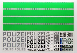 10th Echelle RC 'Polizei' Allemand Police Voiture Décalques Stickers Vert Bandes - Photo 1 sur 1