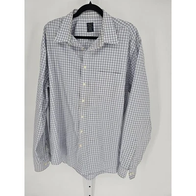 Joseph & Feiss Mens Plaid Cotton Modern Fit Long Sleeve Button-Up Shirt Size 18T - Image 1 of 4