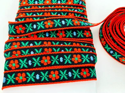 复古编织丝带提花丝带缝制概念和装饰 5 码。  (1/2 英寸宽) — 第 1/4 张图片