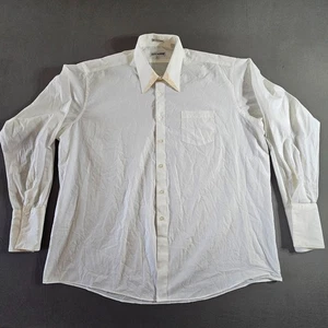 Lucasini camicia elegante polsino francese uomo tg 18,5 36-37 retrò bianca con accento oro - Foto 1 di 9