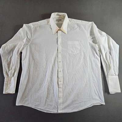 Camisa de vestir Lucasini puño francés para hombre talla 18,5 36-37 retro blanca con acento dorado Foto 1 de 4