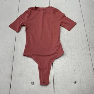 Shein Dusty Red Short Sleeve Crewneck Bodysuit Women's Size X-Small NEW - Picture 1 of 5