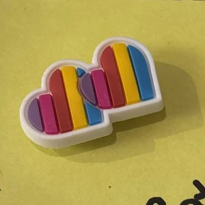 1 Pc Free Ship for Croc shoe Charm Jibbitz Rainbow Hearts - Picture 1 of 2