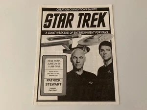Creation Convention 1989 Star Trek TNG Captain Picard Patrick Stewart Brochure - Picture 1 of 3