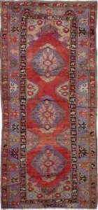 Vintage Hand-knotted Runner Rug 4'2" x 9'3" Traditional Wool Carpet - Picture 1 of 2