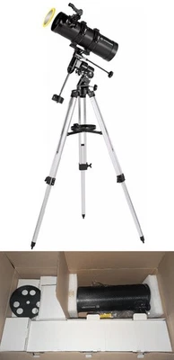 BRESSER Pluto 114/500 EQ3 Spiegelteleskop mit Smartphone-Adapter & Sonnenfilter - Bild 1 von 3