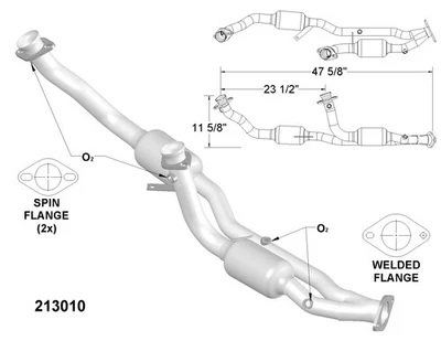 Convertidor catalítico para Ford Windstar 1995-1998 3,8 L V6 GAS OHV Foto 1 de 2