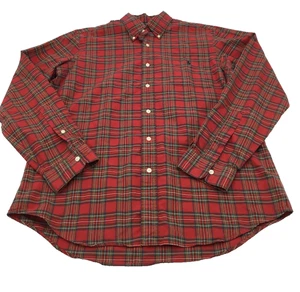 Ralph Lauren Mens Plaid Button Down Classic Fit Shirt in Red Multi Size Large - Picture 1 of 5