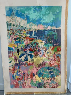 Leroy Neiman "The Beach at Cannes" Hand Signed Print Limited Edition # 27  / 300 - Image 1 of 4