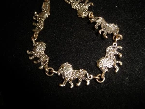 LIONS SILVER TONE 7'' L X 1/2'' W   BRACELET #29/17 - Picture 1 of 5