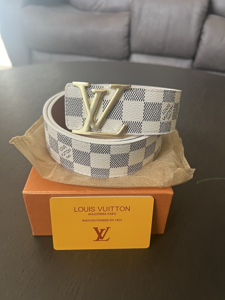 LOUIS VUITTON ダミエベルト白 Louis Vuitton White Belts for