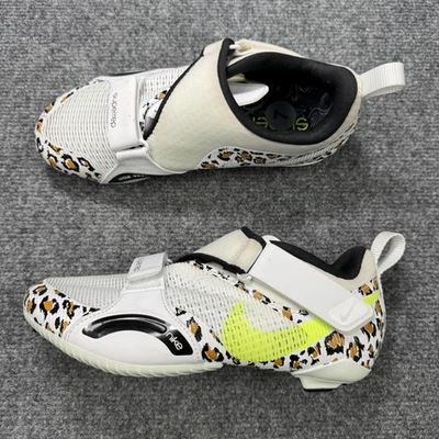 Nike SuperRep Cycle Shoes Womens 7 SPD 2-Bolt Leopard White Yellow CJ0775-177 - Image 1 of 4