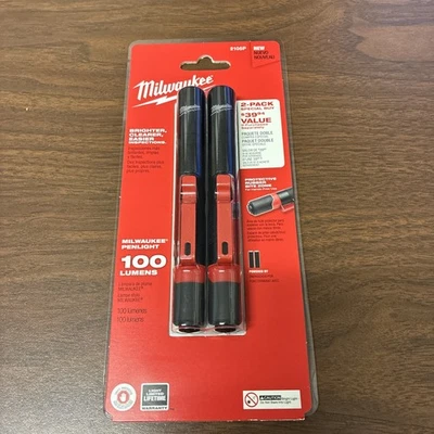 Milwaukee 2105P 2 Pack Penlight 100 Lumens Inspection Flashlight *BRAND NEW* - Image 1 of 3