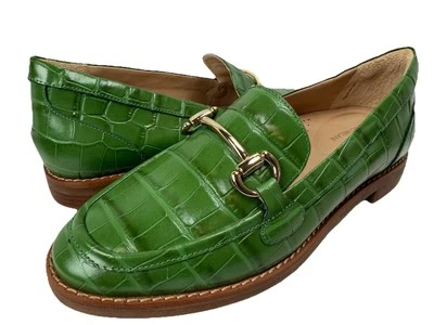 ANTONIO MELANI Reagan Mocasines Cuero Verde Estampado Zapatos MUJER 6.5M Foto 1 de 4