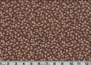 2 Yards Fabric Floral Brown Flowers Cotton 44" Wide Vintage 1960s 70s - Picture 1 of 1