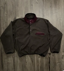 Vintage Timberland Weather Gear Jacket Fleece Mens Large Green 1/4 Snap USA Made - Picture 1 of 10