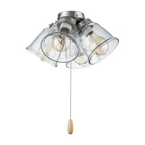 22016-1, Four-Light Ceiling Fan Light Kit with Pull Chain, Brushed Nickel Fin... - Picture 1 of 4