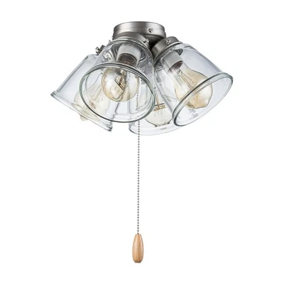 22016-1, Four-Light Ceiling Fan Light Kit with Pull Chain, Brushed Nickel Fin... - Image 1 of 4