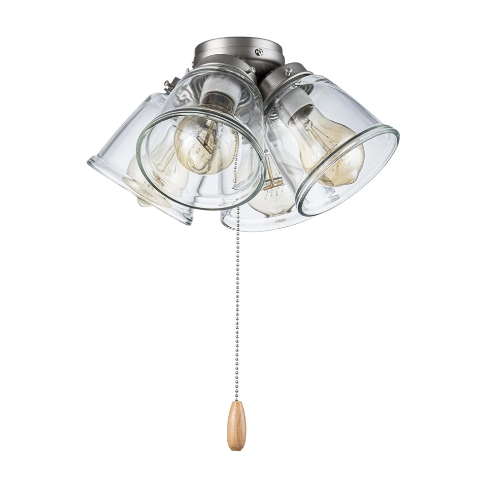 22016-1, Four-Light Ceiling Fan Light Kit with Pull Chain, Brushed Nickel Fin... - Image 1 of 4