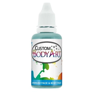 1 oz AQUA BLUE Custom Body Art Water-Based Airbrush Face and Body Paint Make-Up - Picture 1 of 4
