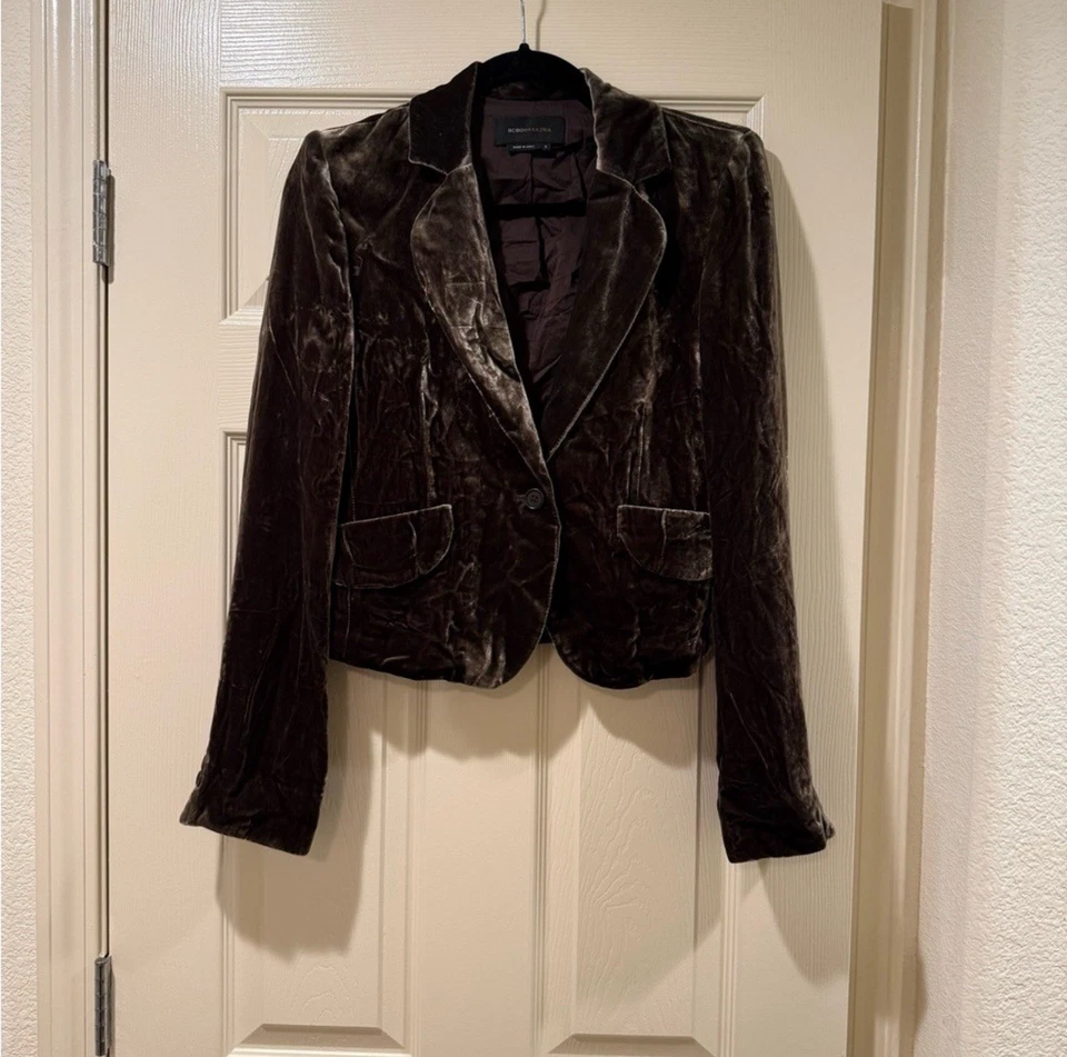 BCBGMaxAzria  Velvet Blazer Classic Notched Lapels Size Small - Image 1 of 3