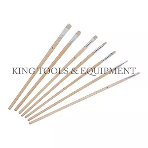 Neu KING 7-teiliges Künstlerpinsel-Set, 12 Zoll langer Griff für Öl- & Wasserfarbe - Bild 1 von 2