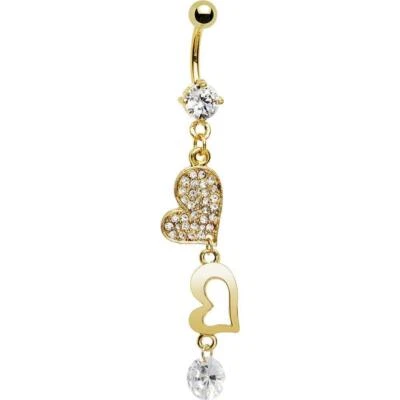 Sexy Anillo Vientre Colgante Corazón Oro 24K 14G (1.6MM) (B/1/7/197) (Oro) Foto 1 de 2