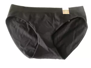 Ambrielle Everyday Seamless Bikini Panties Pecan Praline Black Sz 6 Med - Picture 1 of 4