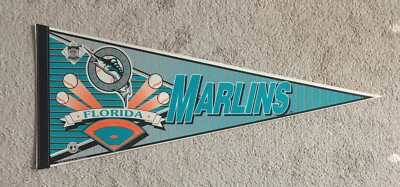Vintage Florida Marlins Since 1876 National League Baseball Club Felt Pennant - Image 1 of 4