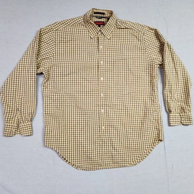 Camisa Austin Reed London Para Hombre Grande Amarillo Cuadros Manga Larga Algodón Abotonado Foto 1 de 4